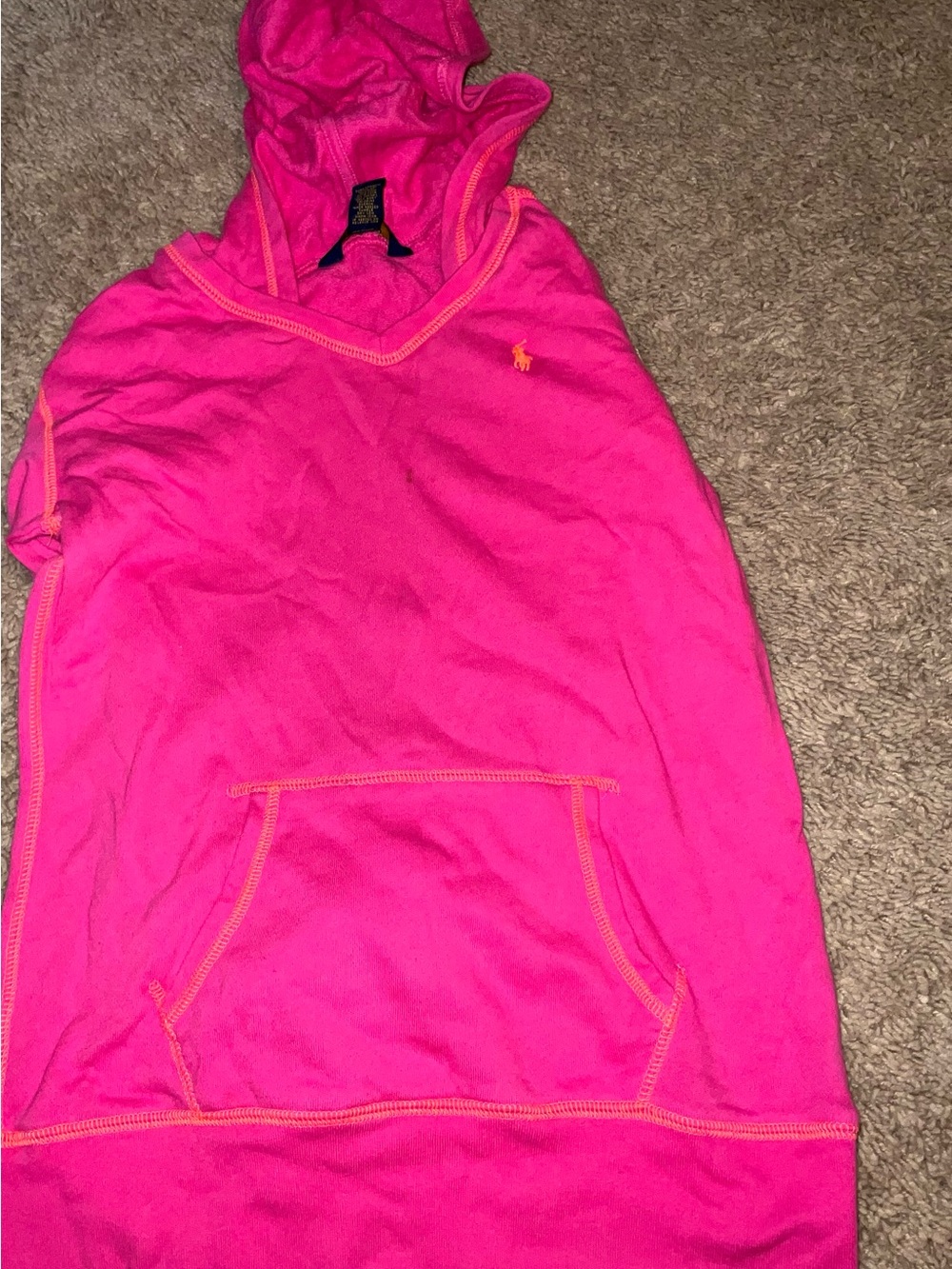 Ralph Lauren Bright Pink Hooded Sleeveless Top
